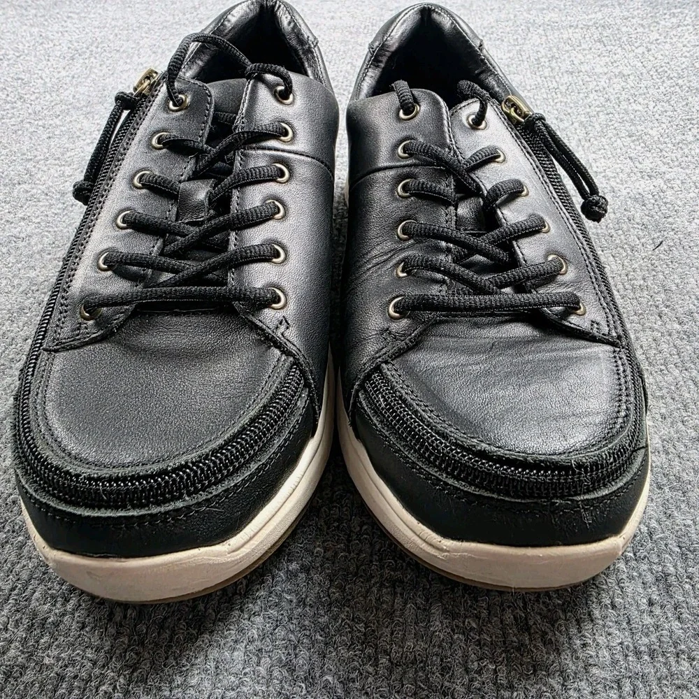 Billy Women's Sneaker II Black Zip Zipper Shoes 8.5 Adaptive Easy On Off‎